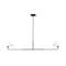 Z-Lite Leila Chandelier, 2-Light, 12 In.W x 62 In.L x 9.5 In.H, Matte Black/White Linen 744-62L-MB - alternate 1